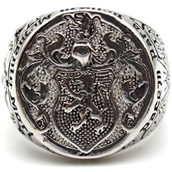 PikaLF Anello di leone per gli uomini, anello testa di leone vichingo norreno, anello con sigillo di leone hip-hop, anello amuleto totem vintage leone, anello teschio massonico gotico (27)