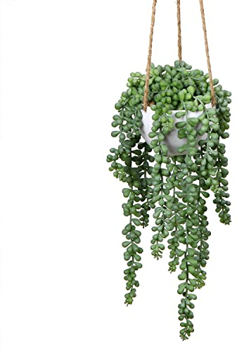 Oairse 35.5 cm Künstliche Pflanzen Künstliche Sukkulenten-Hängepflanzen Sukkulenten Künstlich Deko Kunstblumen Kunstpflanzen für die Wanddekoration im Innen- und Außenbereich