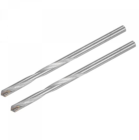 sourcing map 6mm Cutting Dia Cemented Carbide Twist Extra Long Drill Bit with Round Straight Shank for Hardened Steel Stainless Steel, 120mm Length 2 Pcs