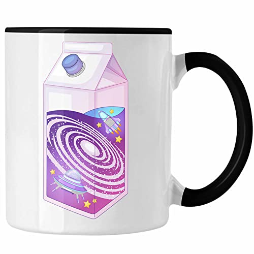 Trendation - Milky Way Tasse Milchstrasse Universum Weltraum Galaxis Geschenk (Schwarz)