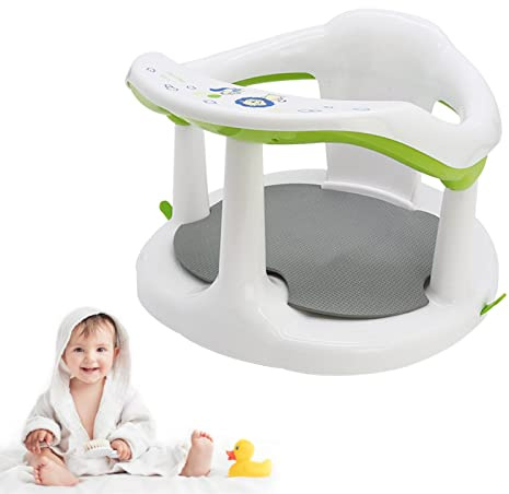 astound Asiento de baño para bebé, silla de ducha antideslizante para bebés, silla de baño con respaldo y ventosas, sillas de ducha estables y antideslizantes para recién nacidos y bebés
