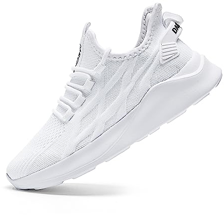 ZMBCYG Herren Laufschuhe Turnschuhe Straßenlaufschuhe Sportschuhe Tennisschuhe Sneaker Walkingschuhe Joggingschuhe Fitness Atmungsaktive Freizeit Leichtgewichts Schuhe Weiße 45