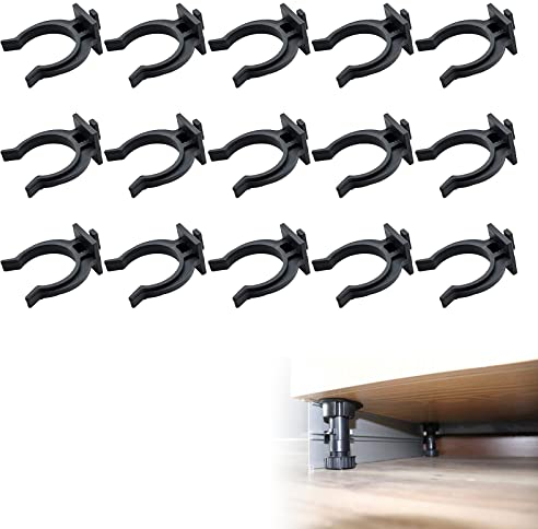 Clips de Paneles de Baño, Ganchos para Zócalo de Cocina, Clips de Tabla de Patadas Fuertes, Gancho Zócalo Zócalo Cocina, Clips de Plinto de Cocina, Fácil de Instalar, 15 Piezas, Negro
