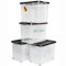 Novaliv 4x Aufbewahrungsboxen mit Deckel Groß 80L Anthrazit nestbar stapelbar mit Clipverschluss Rollboxen Kunststoff BPA-frei 61x40x45 cm