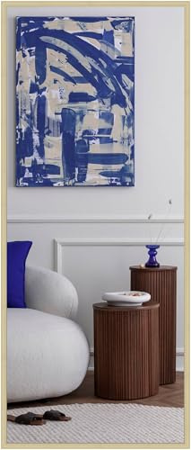nielsen HOME Wandspiegel, 70 x 170 cm, Aluminium, Gold matt, Ganzkörperspiegel für alle Wohnbereiche, Hoch- & Querformat, anpassbare Aufhänger, Star