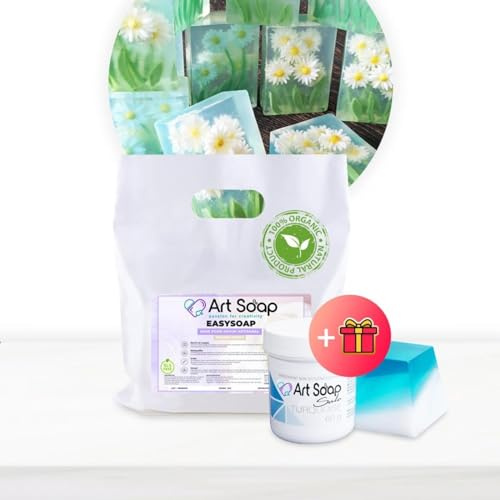 Resin Pro ArtSoap KariSoap – Basis für handwerklich hergestellte Seifen mit Sheabutter, 1 kg, weiß mit türkisfarbenem Geschenkfarbstoff, Basen für die einfache, sichere und vielseitige, Seifenbasis