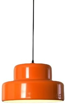 MODEBHD Doppelschichtige orangefarbene Pendelleuchte aus Eisen, Hängelampe, Beleuchtung, galvanisierte Deckenleuchte mit Ofenlack-Schirm, Tropfenlampe für Vintage-Loft, 1-flammiger Kronleuchter