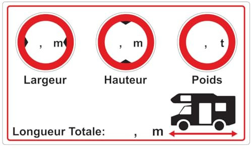 Autocollant Sticker pour Camping Car, Petit Accessoire de Cockpit pour Femme, Film Autocollant Blanc - Hauteur - Largeur - Longueur - 5.5 x 9.5 cm - French