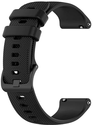 OcioDual Cinturino Smartwatch, Cinturino 20mm Silicone, Cinturini per Orologi, Bracciale Smartwatch, Cinturin in Silicone, Sgancio Rapido, Cinturini 20mm, Swatch, Nero