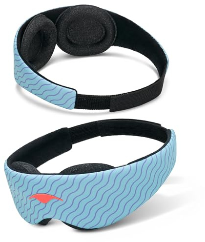 Manta Kids SleepMask - Comfy & Cute Blackout Sleeping Eye Mask with Adjustable Eye Cups, Soft & Breathable Machine Washable for Girls, Boys, Toddler Aged 6+ (Arctic Blue)