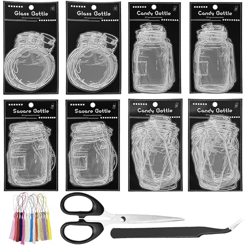Woohome 240 Stück DIY Transparentes Lesezeichen Blume, Transparente Lesezeichen Getrocknete Blumen, DIY Lesezeichen für Zuhause Basteln Lesen Sammelalbum