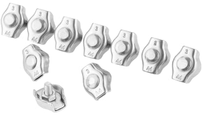 INPBZXOU 10 Stück 3 mm Edelstahl-Simplex-Drahtseilklemmen zur Befestigung von M3-Kabelklemmen