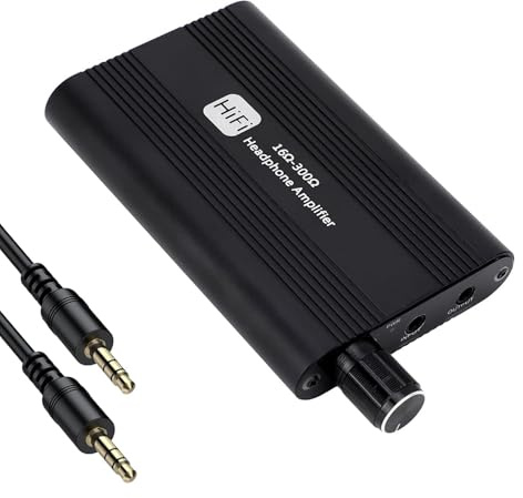 Kopfhörerverstärker, 16–300 Ω HiFi-Kopfhörerverstärker mit 2-stufigem Verstärkungsschalter, 3,5 Mm AUX-Eingang, Kopfhörer-Lautstärkeverstärker für MP3 MP4-Telefone und Computer Usw