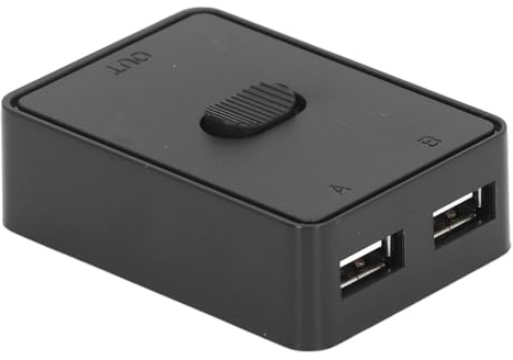 USB 2.0-Switch-Wahlschalter, 2 in 1 Out oder 1 in 2 Out, Bidirektionaler USB-Switcher, 2 Computer Teilen Sich 1 Gerät für Drucker, Tastatur, Maus, USB-KVM-Switch für 2 Computer