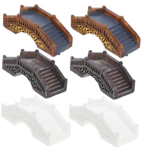 CAXUSD Miniatur-bogenbrücken-Set Aus Kunstharz Für Garten-Dekoration Realistische Miniaturbrücken Mikro-landschaftsverzierungen