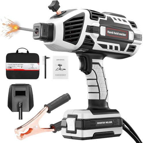 Saker Portable Electric Welding Machine,220V Portable Welder Handheld with IGBT Inverter 5 Variable Current Adjustment, ARC Welder Gun, Fits for 3/32''- 1/8''(2.5-3.2mm) Wire Rods