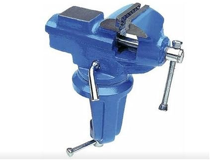 Morsa da Banco da Tavolo con Incudine, 60mm Morsa da Banco Morsetto con Base Girevole 360° Utile per Falegnameria Carpenteria Strumento di Riparazione