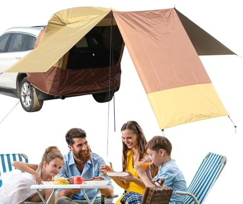 SUV-Heckklappenzelt- Outdoor-Heckklappenzelt, Autozelte | SUV-Heckzelt, Dreiseitig Erweitertes Schattenzelt, Selbstfahrendes Auto-Seitenzelt Im Freien, Campingzelt Für 5–8 Personen, Auto-Markisenzelt