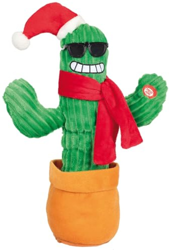Carousel Home Dancing Christmas Cactus | Novelty Animated Christmas Decorations | Musical Christmas Plush Toy Xmas Ornament With Sound And Movement - 38cm