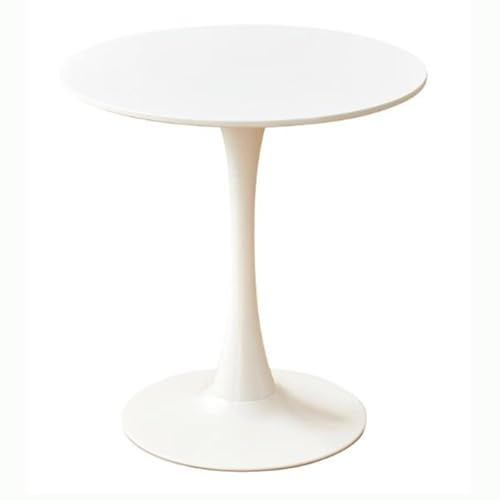 MGHRUE Moderner, Legerer Verhandlungstisch, Runder Tisch, Tulpenweiß, Kaffee-/Milch-/Teeladen-Esstisch, Nordischer Balkon, Kleiner Runder Tisch Und Stühle,70cm