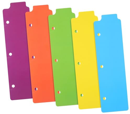 Housoutil 5stücke Ordnertrennblätter Mit Laschen Aus Abs-material Trennblätter Für Ordner Lose Gelochte Seitenmarkierungen Farbige Register Aus Notizblockmarkierungen Für Journalen Und Tageb