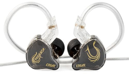 keephifi KBEAR Phoenix Ecouteur Intra Auriculaire, Ècouteur Filaire DD 10mm avec Double Aimant Diaphragme en Pet, Ecouteurs PS5 Graves Puissants, Oreillette Filaire, IEM Gaming Réduction du Bruit