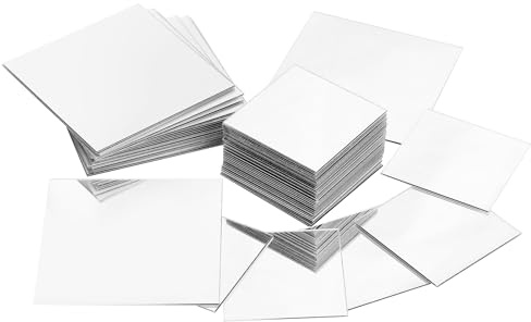20 stycken 7,5 x 7,5 cm, 50 stycken 5 x 5 cm minispeglar, självhäftande liten spegel för limning kvadratisk spegelplattor för gör-det-själv vägg