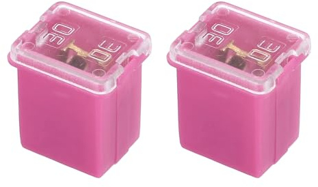 sourcing map 2 Pcs Cartridge Fuse, 48VDC 30A Low Profile Terminal Automotive Assortment Case Fuse for Car, Truck, RV, Boats