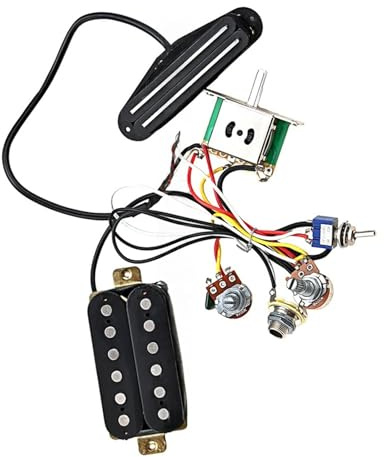 Double Hot Rail Humbucker Pickup Set 3 Way Pull Switch Wire Harness Electric Guitar Parts