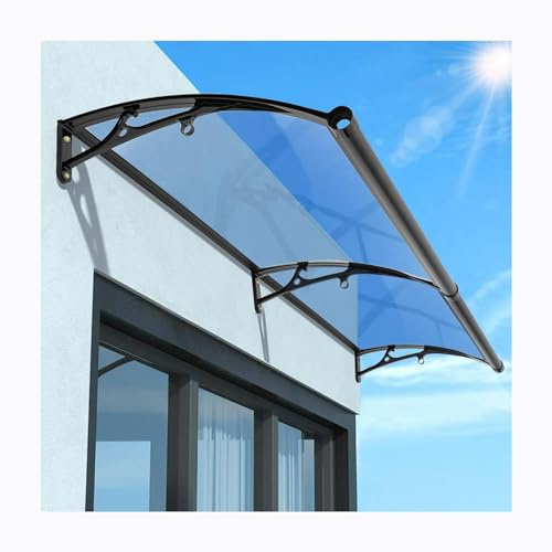 LVLDAWA Toldo Puerta Entrada, Marquesina Exterior para Ventana Soporte Aluminio, Cubierta Extensión para Techo Patio Protección contra Lluvia Nieve Drenaje