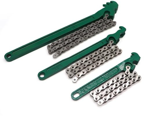 VRTYVEYBB Set di 3 chiavi a catena regolabili da 22,9 cm, 30,5 cm, 40,6 cm, maniglie per la manutenzione di tubi e auto, struttura in acciaio resistente e denti a catena progettati per evitare
