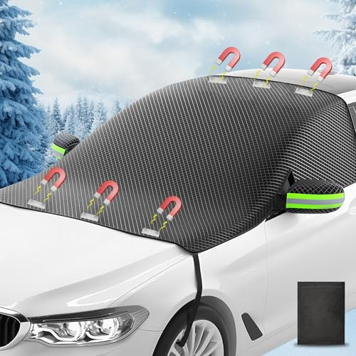 Copri Parabrezza per Auto, Copri Vetro Auto per Esterno Pieghevole, Copri Protezione Anti Neve, Gelo, Polvere, Pioggia, Parasole(146 x 254 cm)