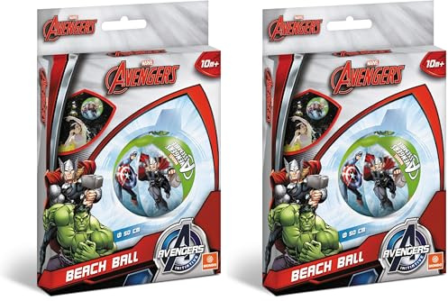 Mondo Toys - Avengers Beach Ball - Pallone da Spiaggia Colorato - gonfiabile ideale per giocarci in acqua - adatto a bambini/ragazzi/adulti - 50 cm. di diametro - 16305 (Confezione da 2)