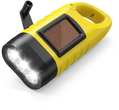 Portable Camping Torch Solar Hand Crank LED Emergency Flashlight | Multi-function emergency lamp, Bright LED lighting, Portable outdoor torch, for camping, hiking, climbing & emergencies