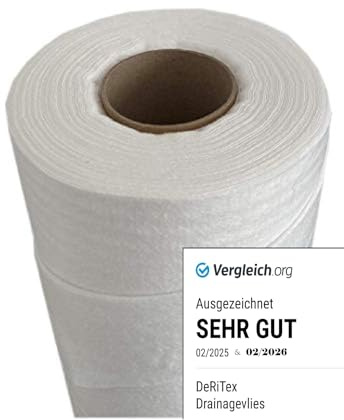 DeRiTex 200g/300g/500g Drainagevlies, Filtervlies (300g - 1m x 50m = 50m²)