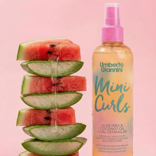 Umberto Giannini Mini Curls Detangler Spray 250ml | 96% Natural Leave-In Detangling Spray for Kids | Anti-Frizz, Smooths Knots | Aloe Vera & Coconut Oil | 6 Months+ | Vegan
