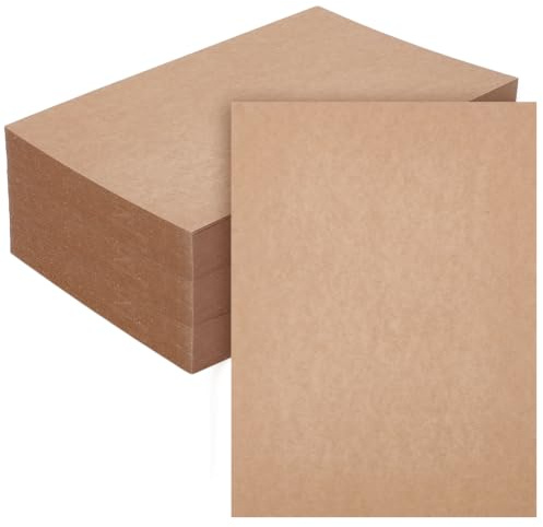 BENECREAT 100 Packs Heavy Duty Kraft Paperboard, 450GSM 40PT (1mm) Thick Chipboard Sheets for Book Covers Scrapbooking Backing Binding DIY Craft Projects, 30x21cm/11.8x8.3 Inch