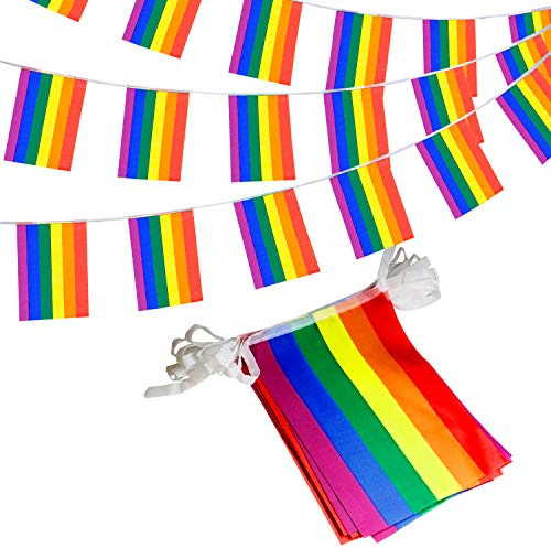 Anley Bandera del Orgullo LGBT, Banderas para los Derechos Humanos, Orgullo lesbiano Gay, Barras Decorativas – 26 pies 32 Banderas