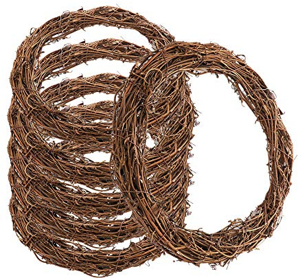 ZAILHWK Grapevine Wreath, 6pcs Twigs & Vine Wreath Decorations for Front Door - 10 inch