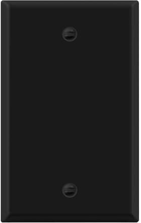 ENERLITES Blank Device Metal Wall Plate, Corrosion Resistant, Standard Size 1-Gang 4.50 x 2.76, Powder Coated Stamped Steel, 7701-BM, Black Matte