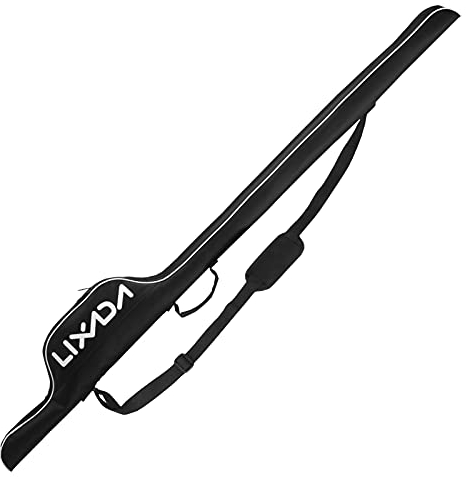 Lixada 1,6 m Angelrutentasche, faltbar, Angelrute, Reisetasche, Angelrute, Angelrute, Tackle, Aufbewahrungstasche, Angelrutenhalter, faltbar, tragbar, große Kapazität, Blau/Weiß/Rot