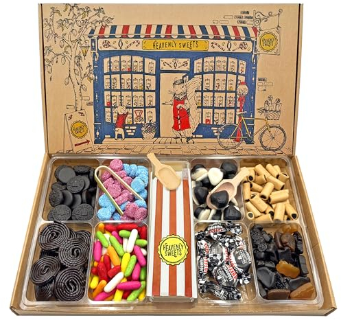 Heavenly Sweets | Large Premium Finnish Liquorice Gift Set Box 1.2kg | Pick and Mix Licorice Hamper | Birthday Fathers Day Summer Party Assortment | Pick & Mix Treats Selection Men Women Kids Adults