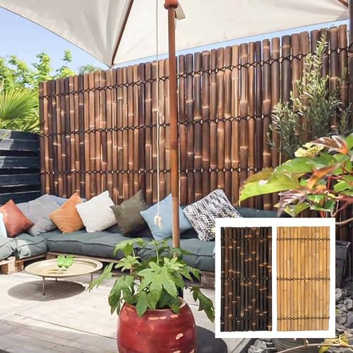 DE-COmmerce Sichtschutz aus Bambus Zaun Gartensichtschutz Zaunelement XXL SLIM Nigra (BxH) 90 cm x 120 cm