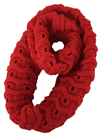 Egurs Strickschal Damen Winter warmen Gestrickte schals für den Alltag und Jogging,Skifahren,Snowboarden Rot rot