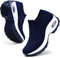 WOWEI Zapatillas Mujer Zapatillas de Deportivos de Running para Mujer Sin Cordones de Non Slip Cómodo Calzado de Walking Deportes Running Mujer Zapatos Caminar Comodos Sneakers (39EU)