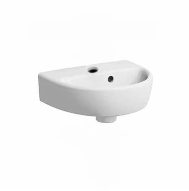 VBChome Waschbecken 36x29 cm Oval Weiß Aufsatzwaschbecken mit Loch mit Überlauf ein Waschbecken zum Einbau mit Unterschrank unter dem Waschbecken Modern Einfache Montage