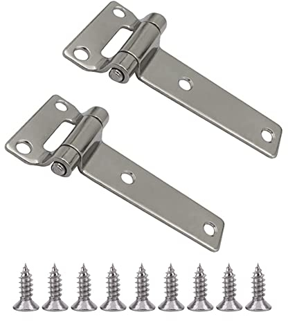 BOLWHAO T-Gurt-Türscharniere, robustes T-Gurt-Scharnier, T-Scharniere, Schuppenaufbewahrung, Tor, Scheunen, T-Scharniere, Marinequalität, Dock-Scharniere (2 Stück, 13,7 cm)
