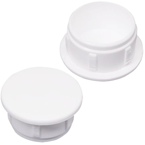 SKIR'CO (10 pcs) White Plastic Hole Plugs 20 mm, Drill Hole Cover Caps, Furniture Hole Plug, Screw Hole Plugs