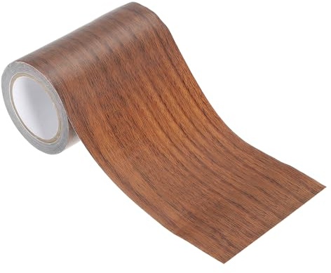 PATIKIL 1 Stück 100mm x 4.57m Klebeband Holzoptik 4 x15' Selbstklebendes Holzmaserung Reparaturband Holz Klebefolie zur Reparatur von Fußböden, Türen, Schränken, dunkelbraune Eiche