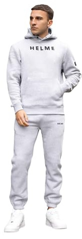 Helme Men's Hoodie & Joggers Set – Athletic Sweatshirt & Sweatpants Tracksuit for Casual Wear, Available in Sizes XS to 2XL